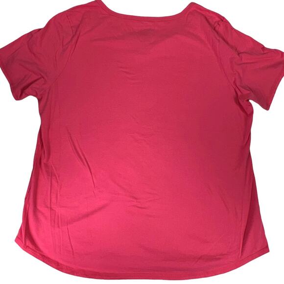Just My Size Short Sleeve V-Neck Tee Shirt in Salmon Size 3X (22-24W) - Picture 2 of 12